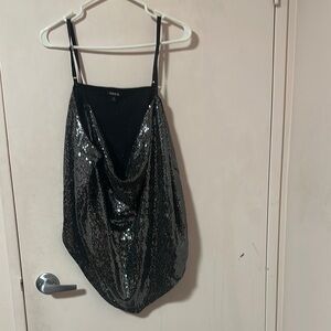 Shimmering Black Sequin Tank Top